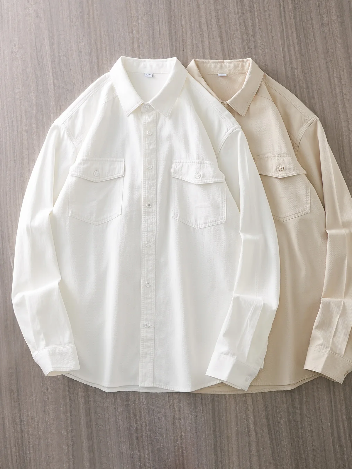 DUKEEN Schwergewichts-Arbeitskleidungsoberhemd für Herren 2025, 100 % Baumwolle, lockere Passform, langärmelige Button-Up-Jacke, Frühlings- und Herbst-Freizeithemd