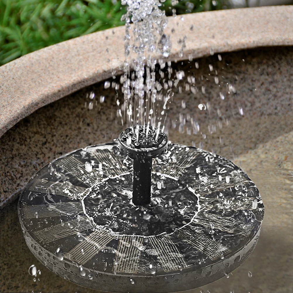 1W Solar Fountain Pump Lift 35-50CM Free Standing Floating Birdbath Water Pumps for Bird Bath Garden Pond Pool Fish Tank Outdoor