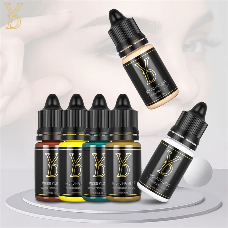 YD Liquid PMU Pigment 12ML Tattoo Ink Micro Pigment for Permanent Makeup Microblading Ink Eyebrow Eyeliner Lips Tattoos 36 Color