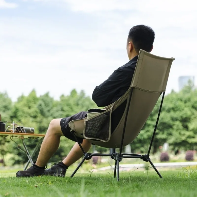 

Outdoor Foldable Moon Chair Lightweight Camping Chairs Easy To Store High and Low Dual-purpose Leisure Reclining Chair