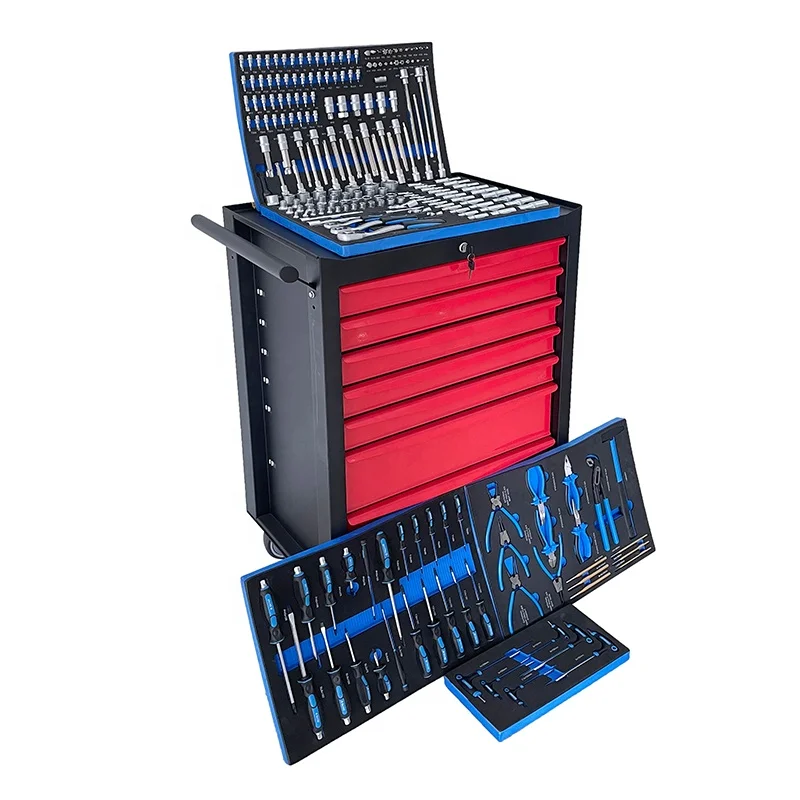 

Hongfei 232Pcs Wrench Socket Set Tools For Car In Red SPCC Cold Steel 7-Drawer Rolling Tool Cabinet
