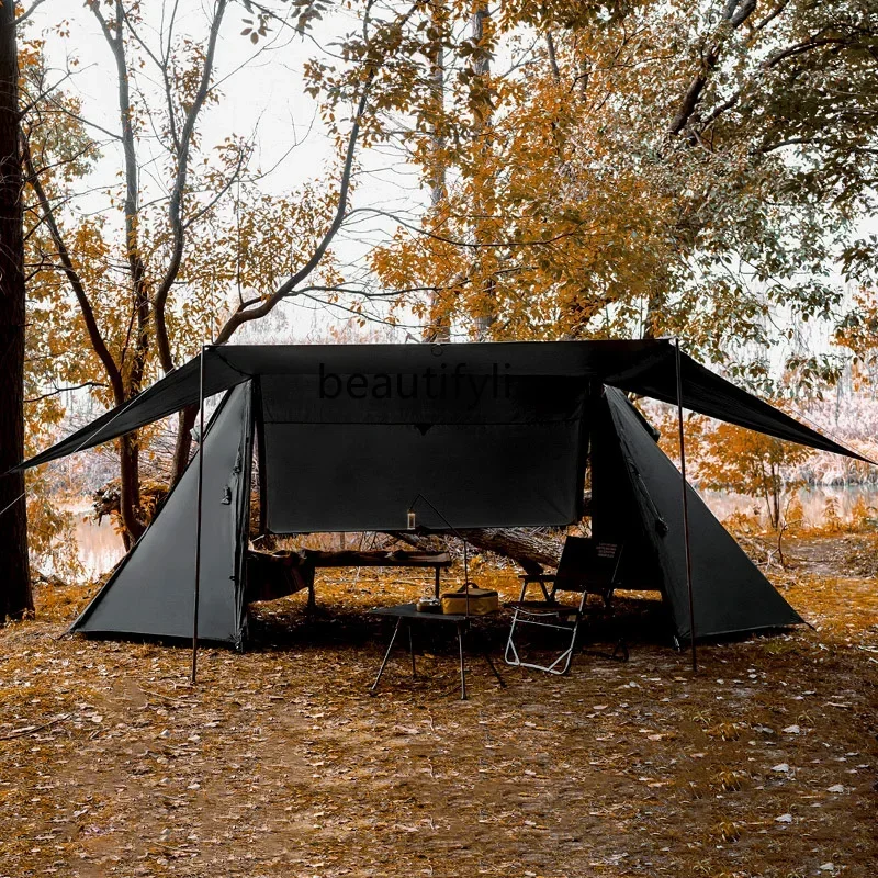 

Pavilion Outdoor Camping Overnight Camping 2-in-1 3-4 People Stable Windproof