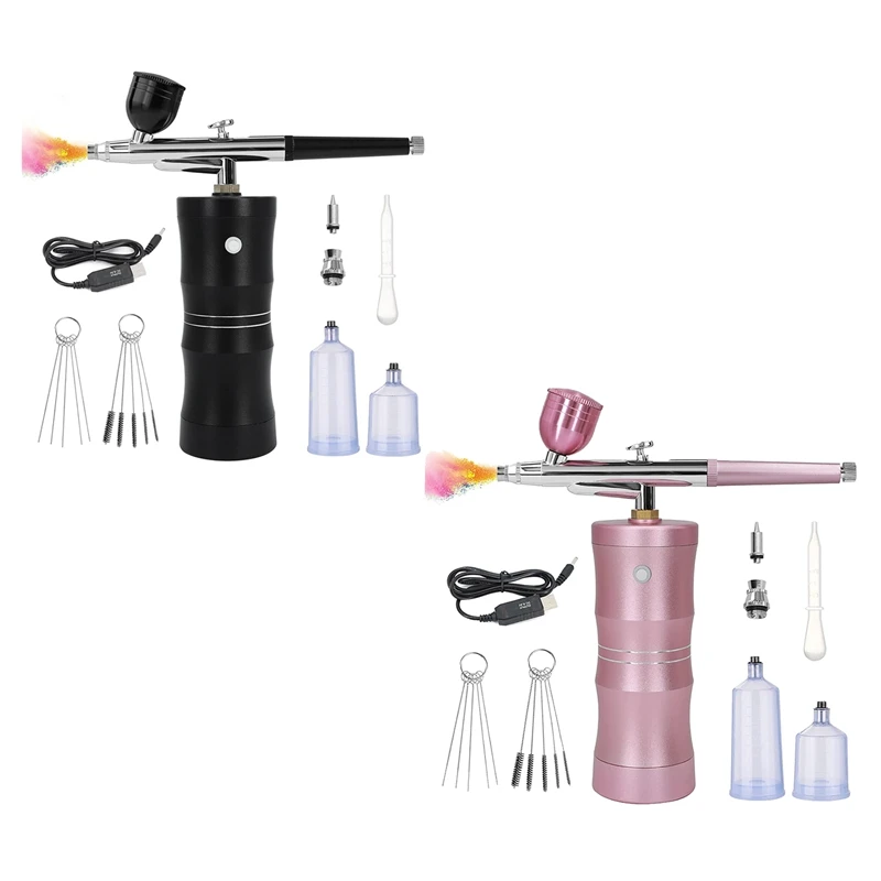 

Air Brush Kit With Air Compressor, Upgraded 7.4V 34PSI Air Brush Spayer Rechargeable Portable Cordless Air Brush