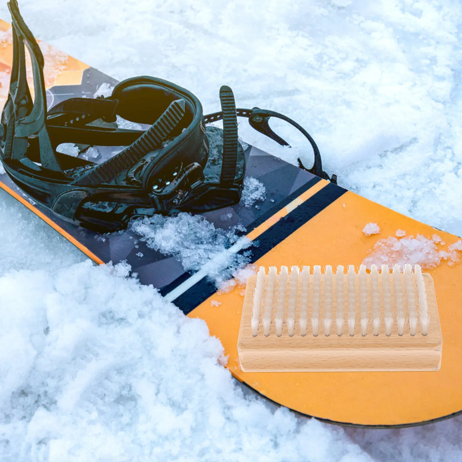 

Skateboard Wax Cleaner Wooden Handle Brush Nylon Bristle Scrubber for Skiing Board Snowboard Sliding Plate Portable Light