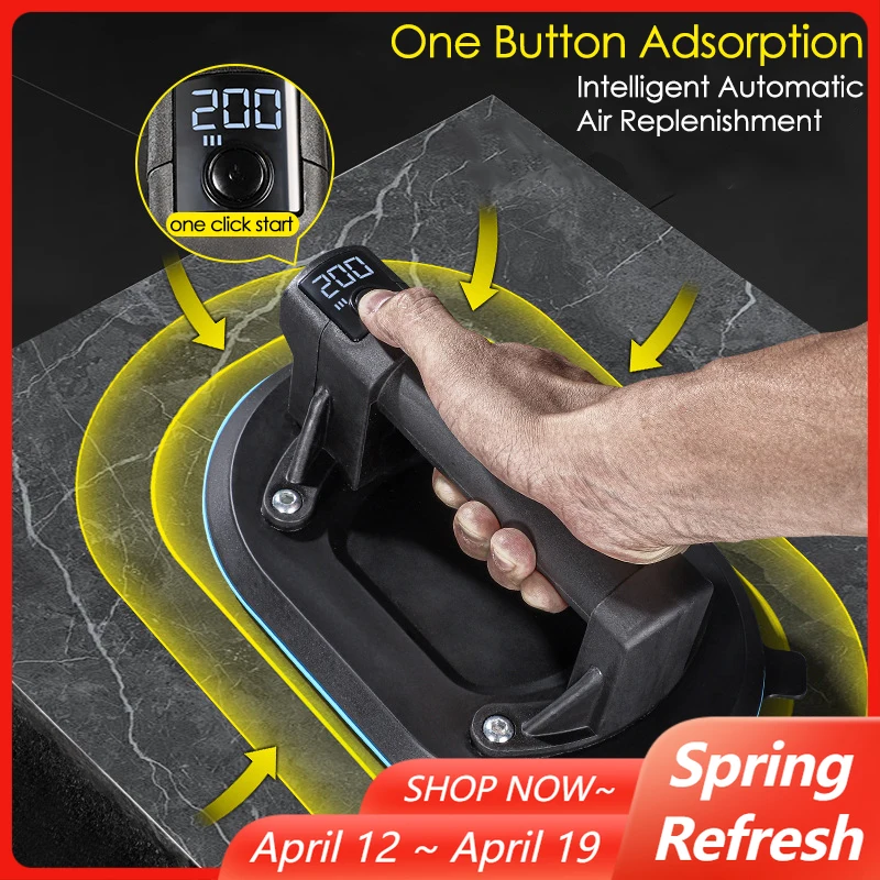 200kg-load-electric-suction-cup-automatic-air-replenishment-glass-suction-cup-granite-tile-glass-lifter-handling-tool-1800mah