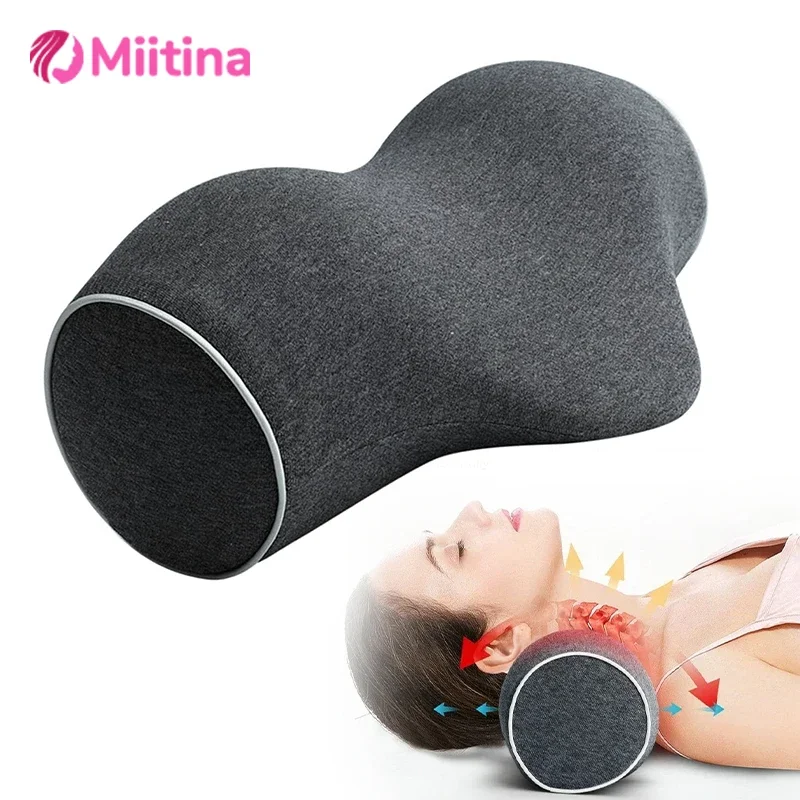 

1pc Memory Foam Cervical Pillow 2 in1 Ergonomic Contour Back Stretcher Spine Muscle Spine Alignment Corrector Health Care Memory