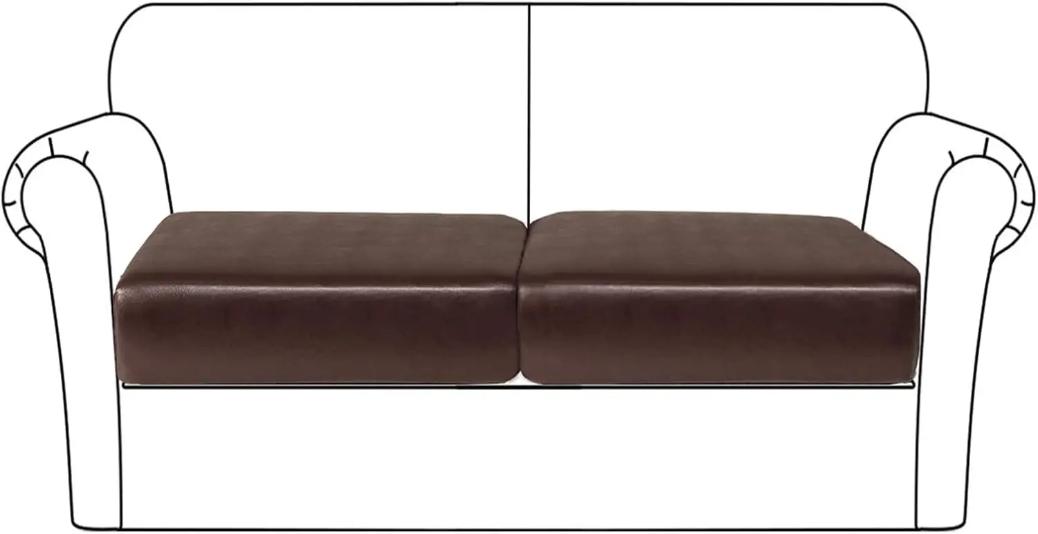 

Pu Leather Sofa Cushion Covers Sofa Seat Slipcover With Elastic Bottom Waterproof Furniture Protector For Settee Seater
