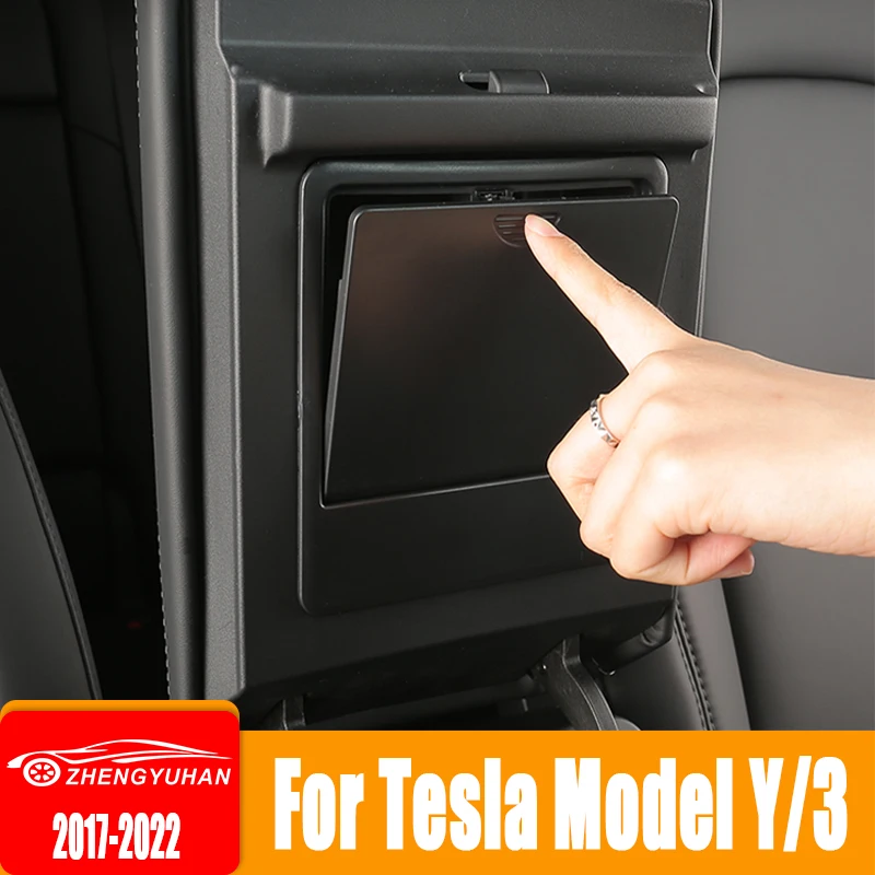 Coperchio della scatola del pulsante di immagazzinaggio del controllo centrale dell\'auto per Tesla Model 3 Y 2017 ~ 2020 2021 2022 2023 accessori