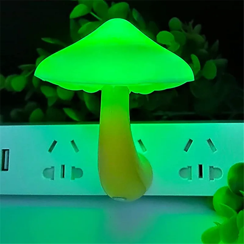 Pilzförmige LED-Nachtlampe mit automatischem Sensor, Wandlampe, US-Stecker, Schlafzimmer-Nachttischlampe, Mini-Lampe für Kinderzimmer, Dekoration – Detail 9