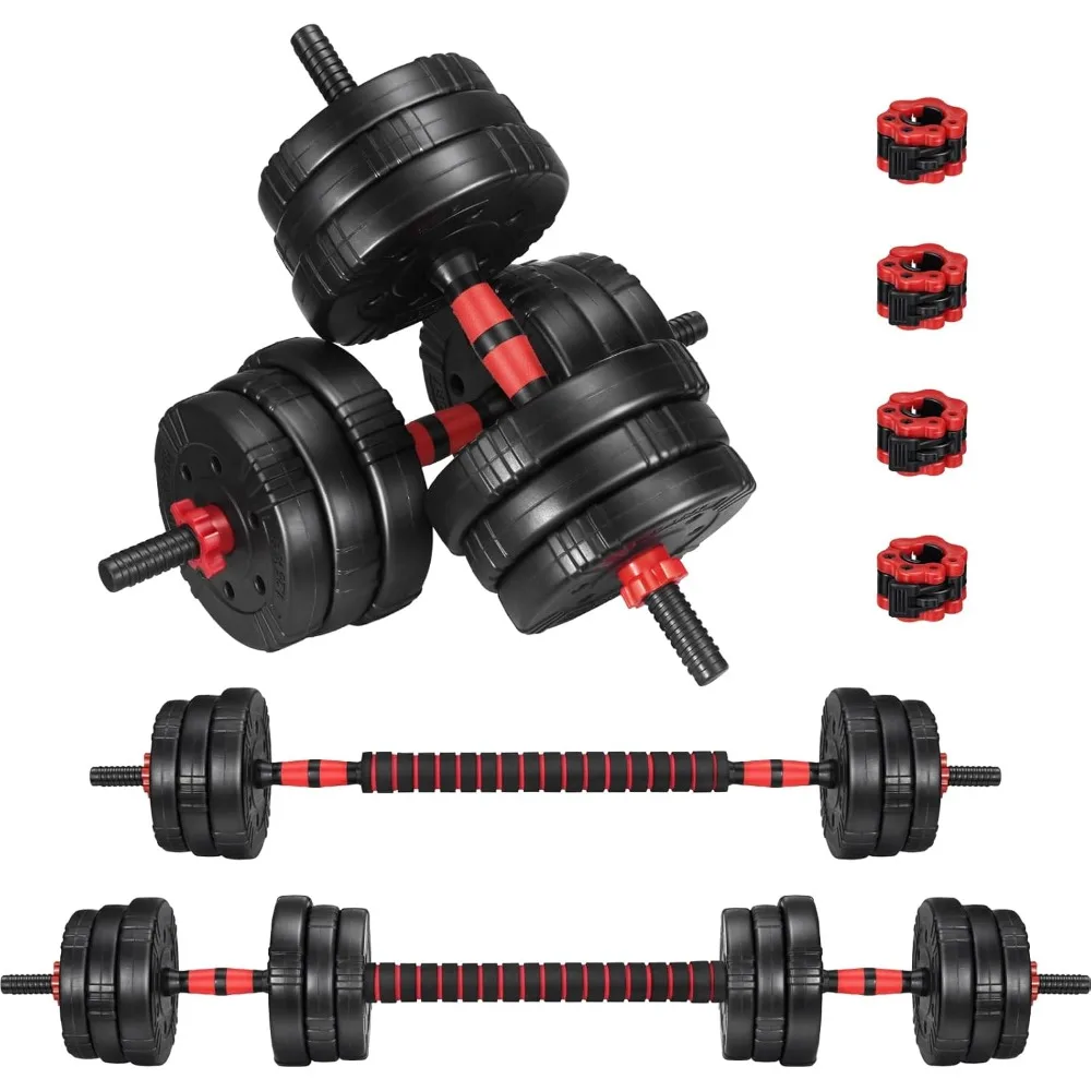 

justable Dumbbell Set, 22/44/66/88lbs Free Weights Dumbbells for Home Gym, 4 in 1 Barbell Dumbbell Set,