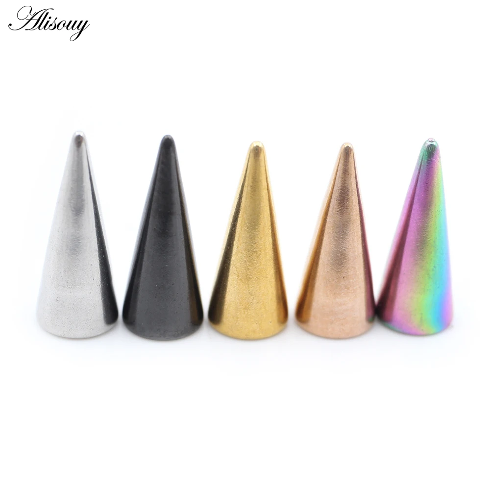 10 Stück Edelstahl-Ersatzkegel-Spikes mit Innengewinde für Lippen-Labret-Ring, Ohrstecker, Piercing, Körperschmuck – Detail 2