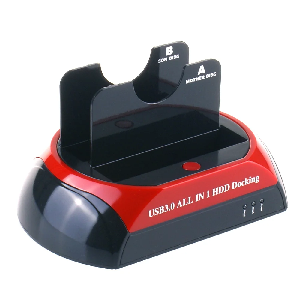 

Док-станция для жесткого диска USB 3.0 SATA с двумя отсеками для 2,5 и 3,5-дюймового жесткого диска/SSD с быстрой передачей данных