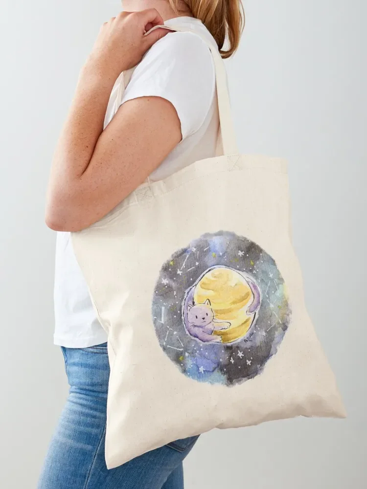 

Caturn Tote Bag cute tote bag Canvas reusable shopping bag Fabric