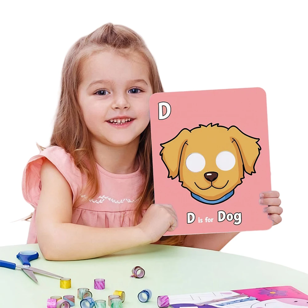 26-teiliges Alphabet ABC Lernkarten-Set mit Tiermasken, Bunte Alphabet-Maskenkarten, Pädagogisches Lernspielzeug zur Buchstabenerkennung