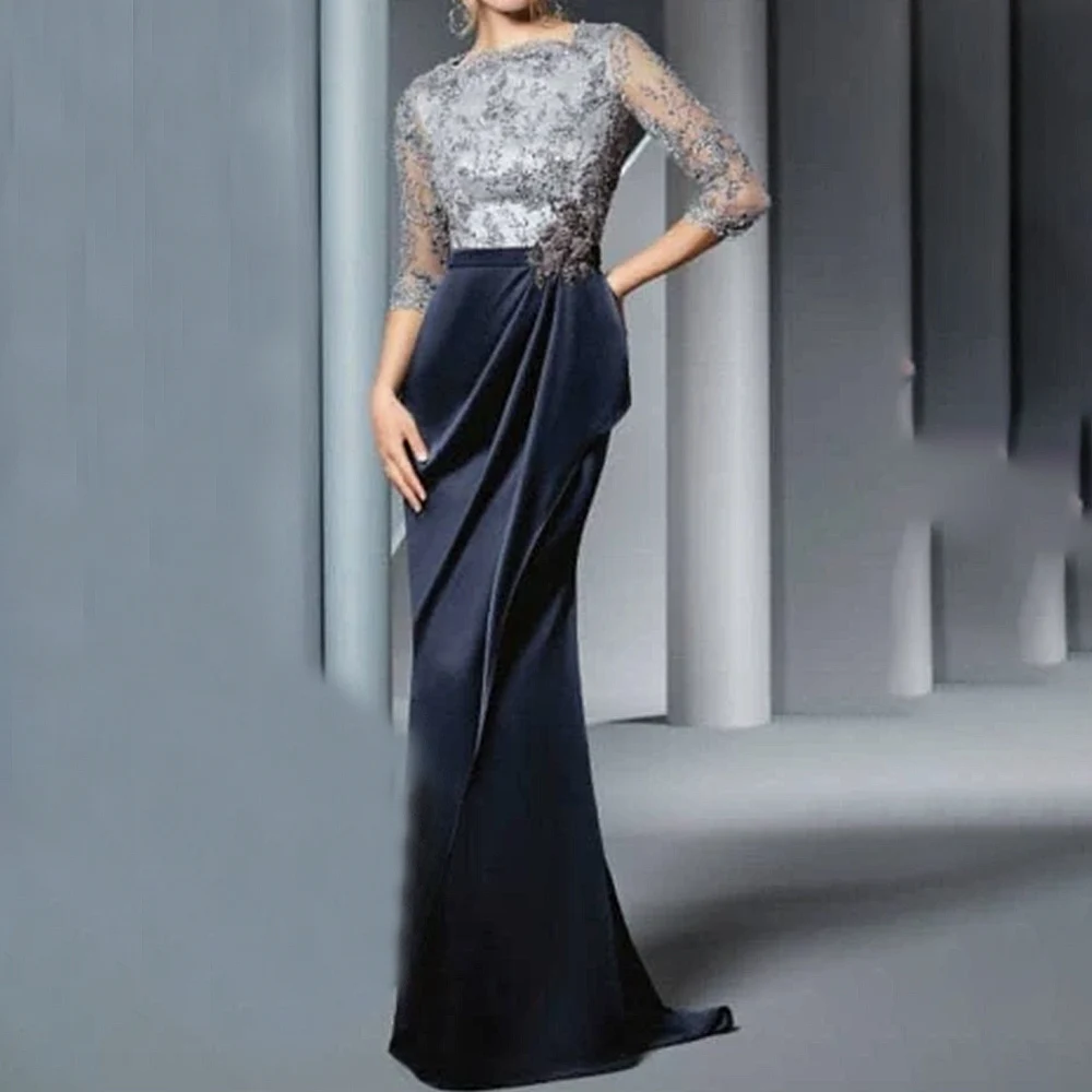 

Индивидуальные Элегантные Длинные Платья для Матерей Невесты с V-образным вырезом, Длиной в пол, Фасон «Русалка», Кружевные, для Свадебных Гостей и Вечеринок, 2026