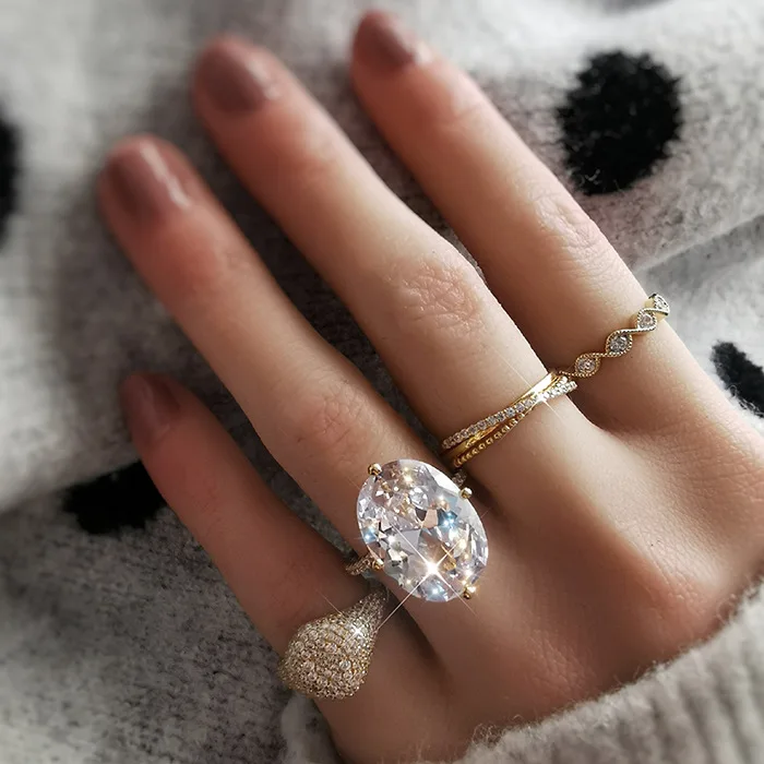 2023 Europe and America S925 silver plated 18K gold ring couple tail ring female simple and fashionable