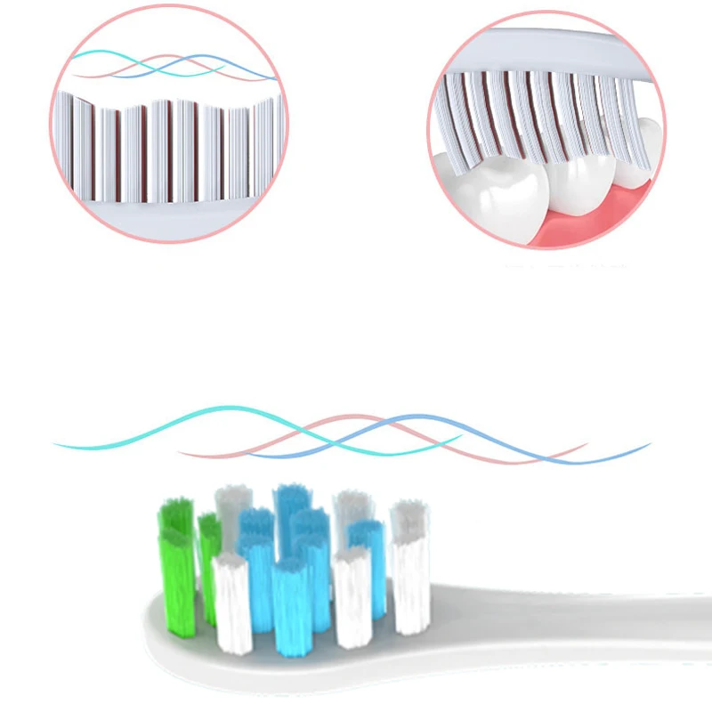 Replacement Brush For Saky 3T G33 Toothbrush 10PCS DuPont Soft White Brush Vacuum Heads Smart Cleaning Head Toothbrush Nozzle