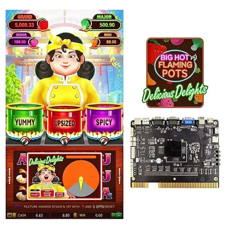 Novatech Global PCB Board for Vertical Arcade Game Machine, Compatible with Hot Flaming Pots Skill Game, Replacement Circuit
