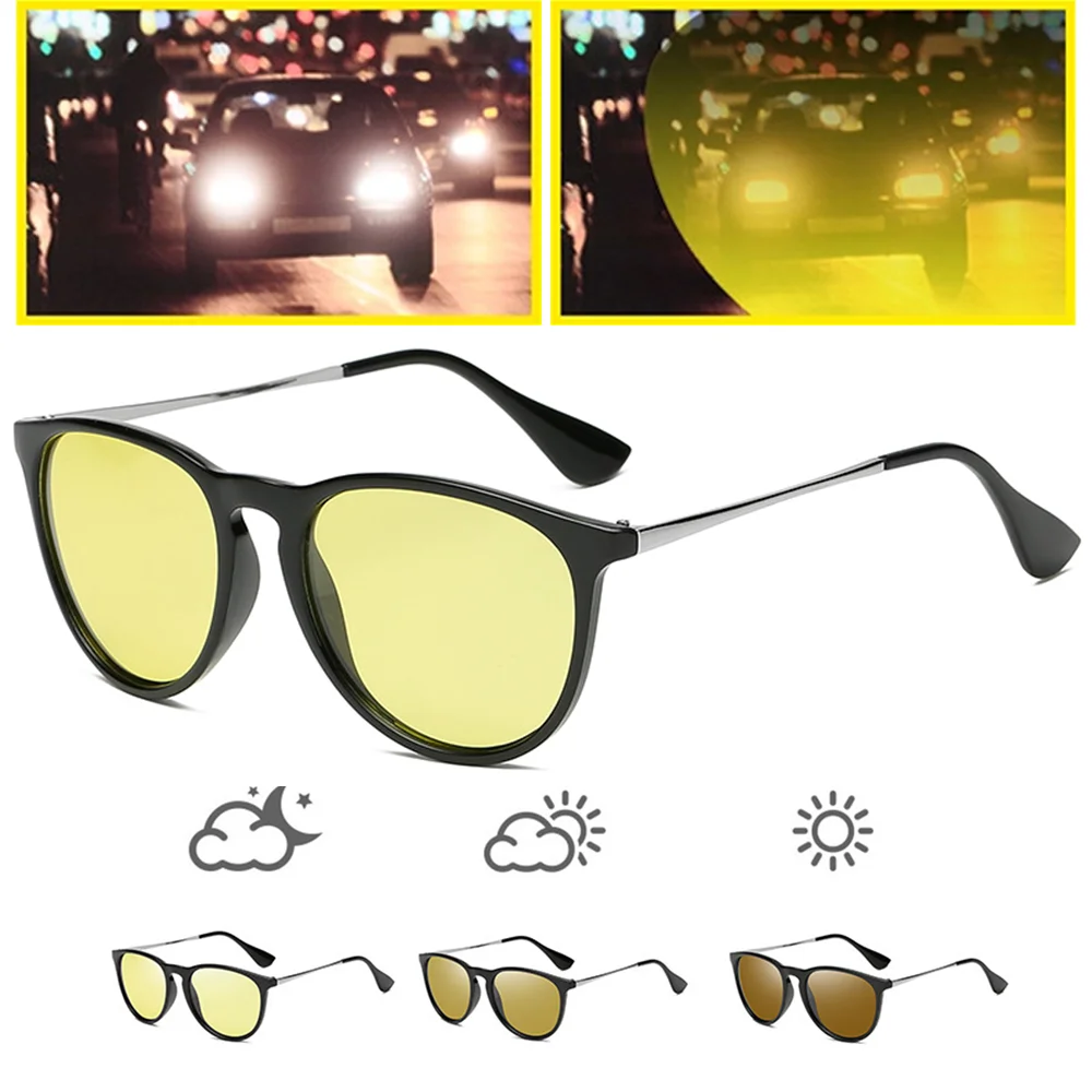 VIVIBEE Photochrome Nachtsichtbrille für dunkles Fahren, für Männer und Frauen, polarisierte Sonnenbrille, UV400, quadratische Farbwechselbrille – Detail 3