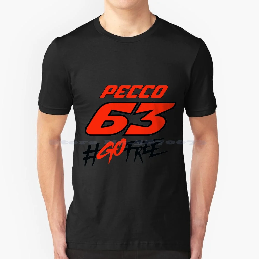 Go Free 63 T Shirt 100% Cotton Tee Francesco Bagnaia Racing 2019 Motorbike Jack Motorcycle Miller New Pramac Race Rider Alma