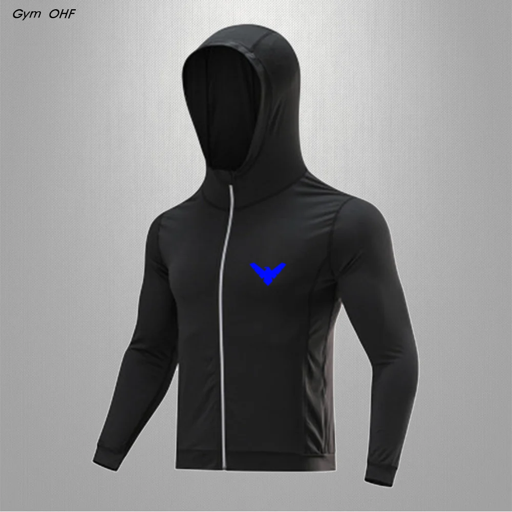 Veste de compression à séchage rapide pour hommes, sweat-shirt d'entraînement de fitness, vêtements de sport de plein air, course à pied lente, cyclisme