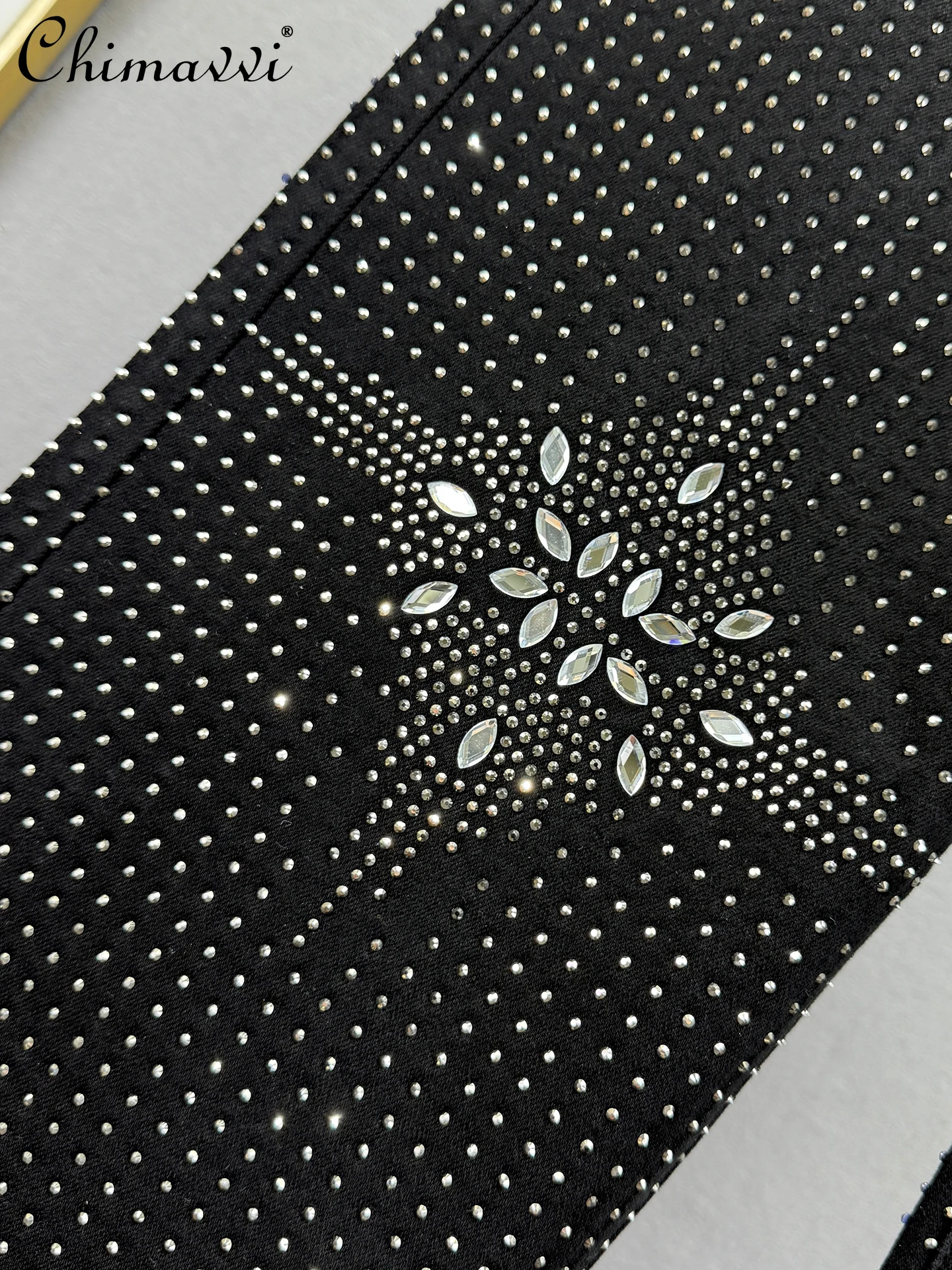 Heavy Starry Sky Rhinestone Jeans Women 2025 Autumn New Fashion High Waist Loose Slimming European Style Extended Wide Leg Pants