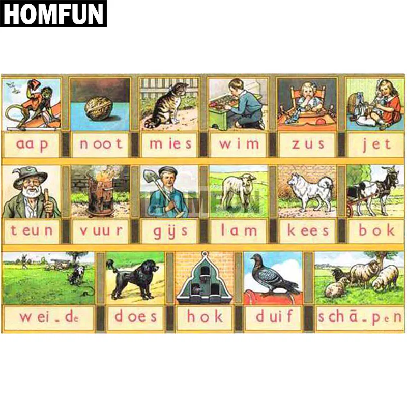 HOMFUN Volledige Vierkante/Ronde Boor 5D DIY Diamant Schilderij "Monkey noot Sigurф" Borduren Kruissteek 5D Home decor Gift A02101