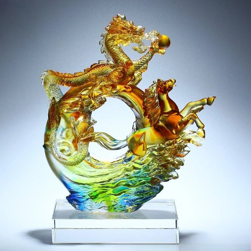 Glazed Crafts Longma Spirit Ornament Chinese Living Room Decoration Company Opened