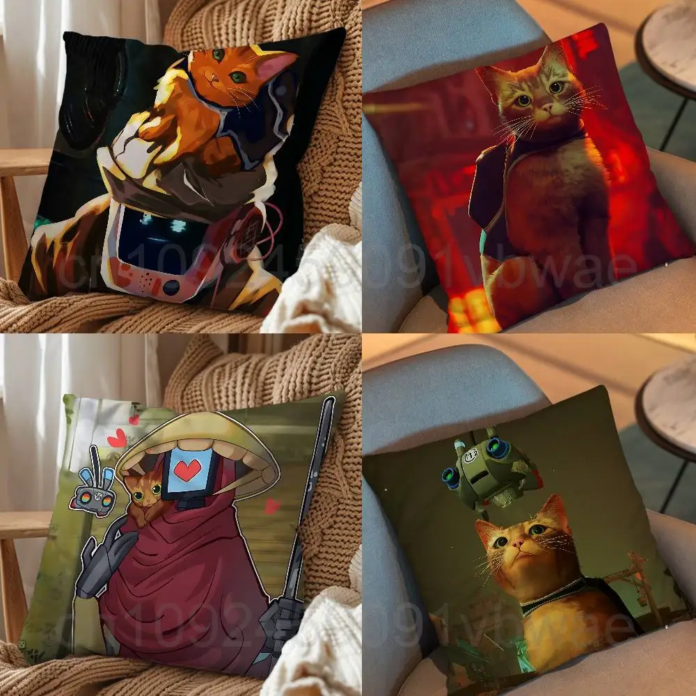 game Orange Stray cat room decor para regalar pillow cover living room sofa cushion cover bedroom room bed pillow cover