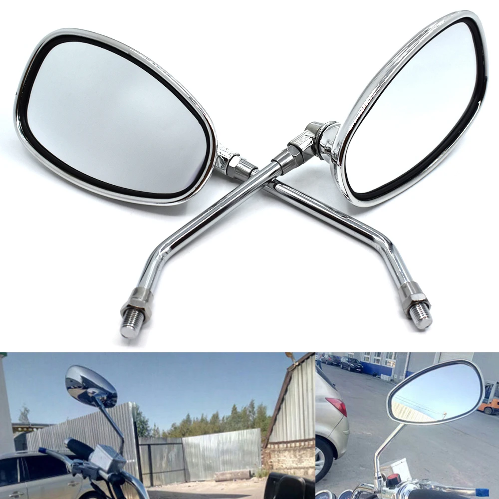 Universal Motorcycle 10mm Oval Rear View Mirrors For Suzuki GSX-R125 GSX-R600 GSX-R750 GSX-R1000 GSX250R GSX650F GSX1250FA