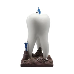 Rzeźba zęba dentystyczna figurki molowe Ornament dentysta prezent kliniki na biurko rzeźba Ornament Artcraft stomatologia dekoracja