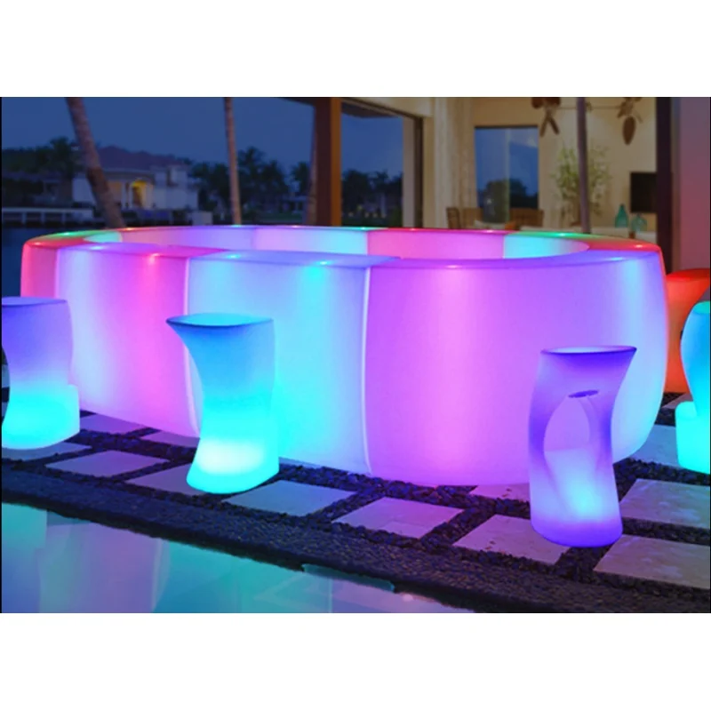 Glow LED Mobile Bar Counter, portátil iluminado Movable Móveis Set, personalizado, apto para festa de casamento, mesa de cocktail