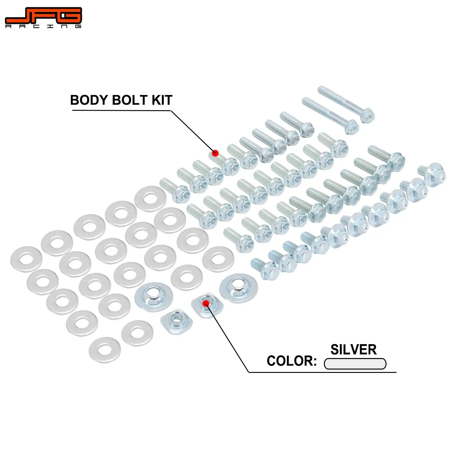 64Pcs Body Bolt Kit Fender Flange Seat Fork Guard Bolts T-Nuts Washers For Suzuki DRZ400 400E 400S 400SM RM RMZ 85 125 250 450