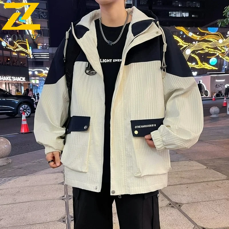 

COMXZ Мужские однотонные ветрозащитные теплые куртки Chaqueta больших размеров, спортивные уличные куртки для рыбалки, 2025 г., пальто высокого качества для прогулок и поездок на работу