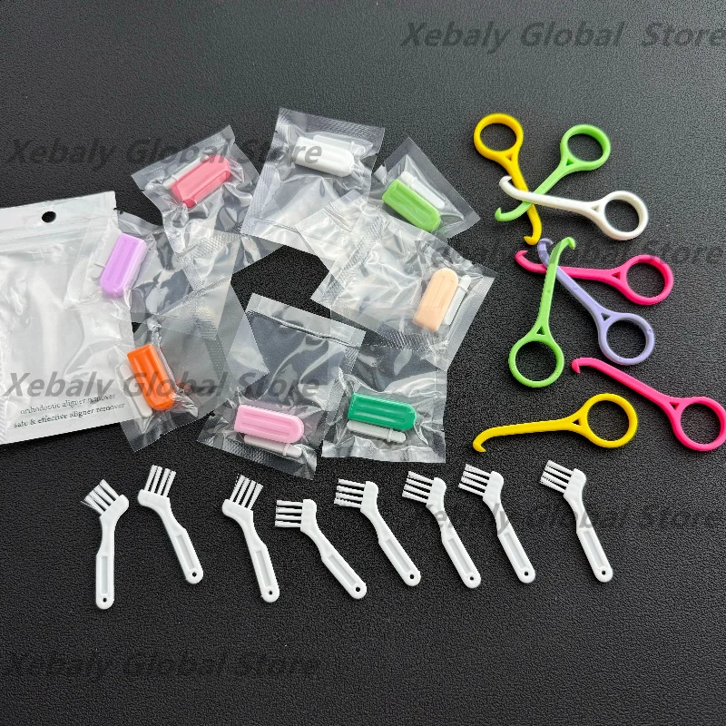 45 Sets Multi-flavored Dental Invisible Braces Extractor Orthodontic Remove Aligner Dentist Orthodontic Hook Chewies With Brush