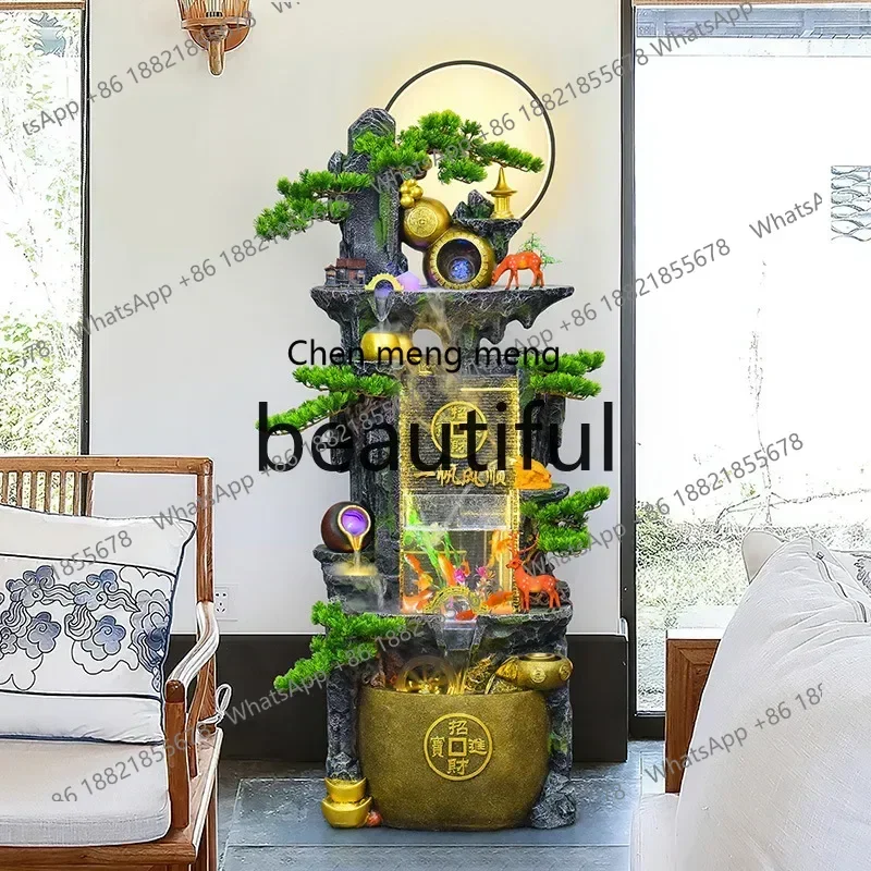 zJ Living room fish tank flowing water ornament home balcony office housewarming floor fountain circulating water humidification