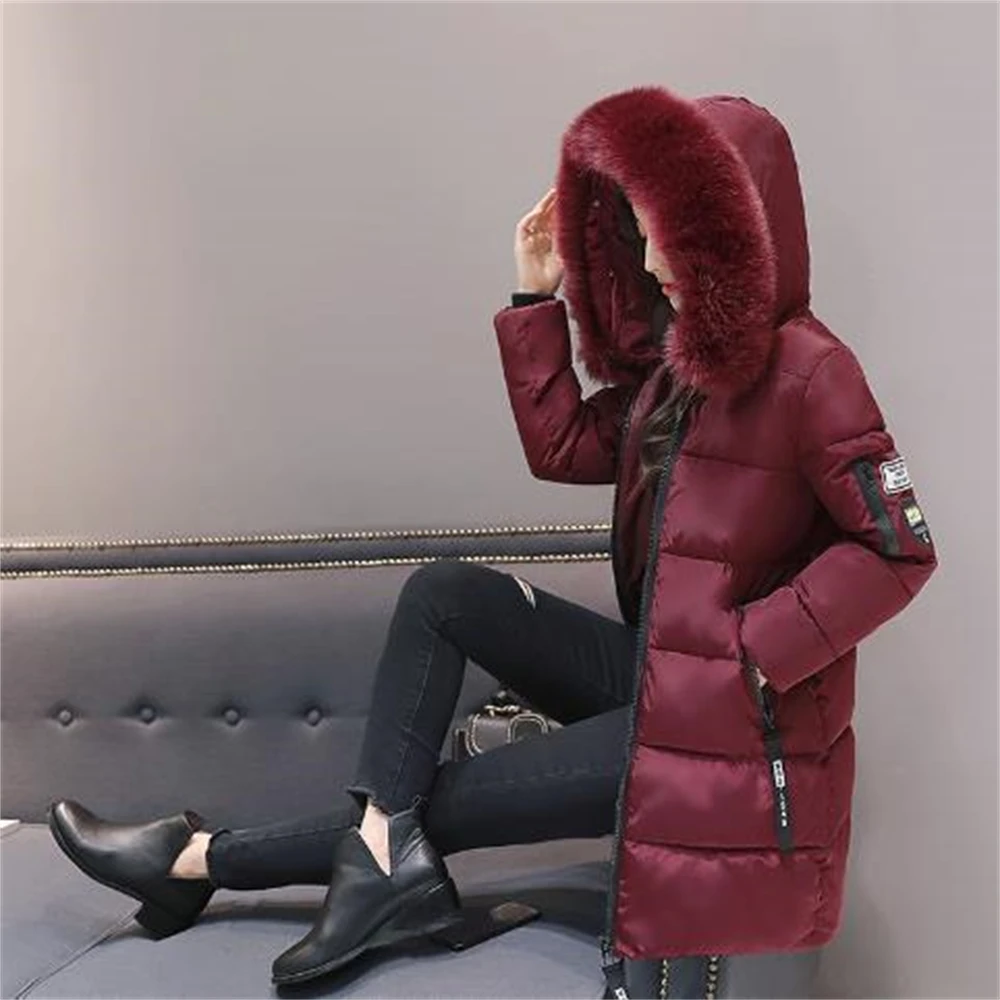 Hot Sale Parka Women 2024 Winter Jacket outerwear Hooded Outwear Female Parka Thick Cotton Padded Lining Female Basic Coats