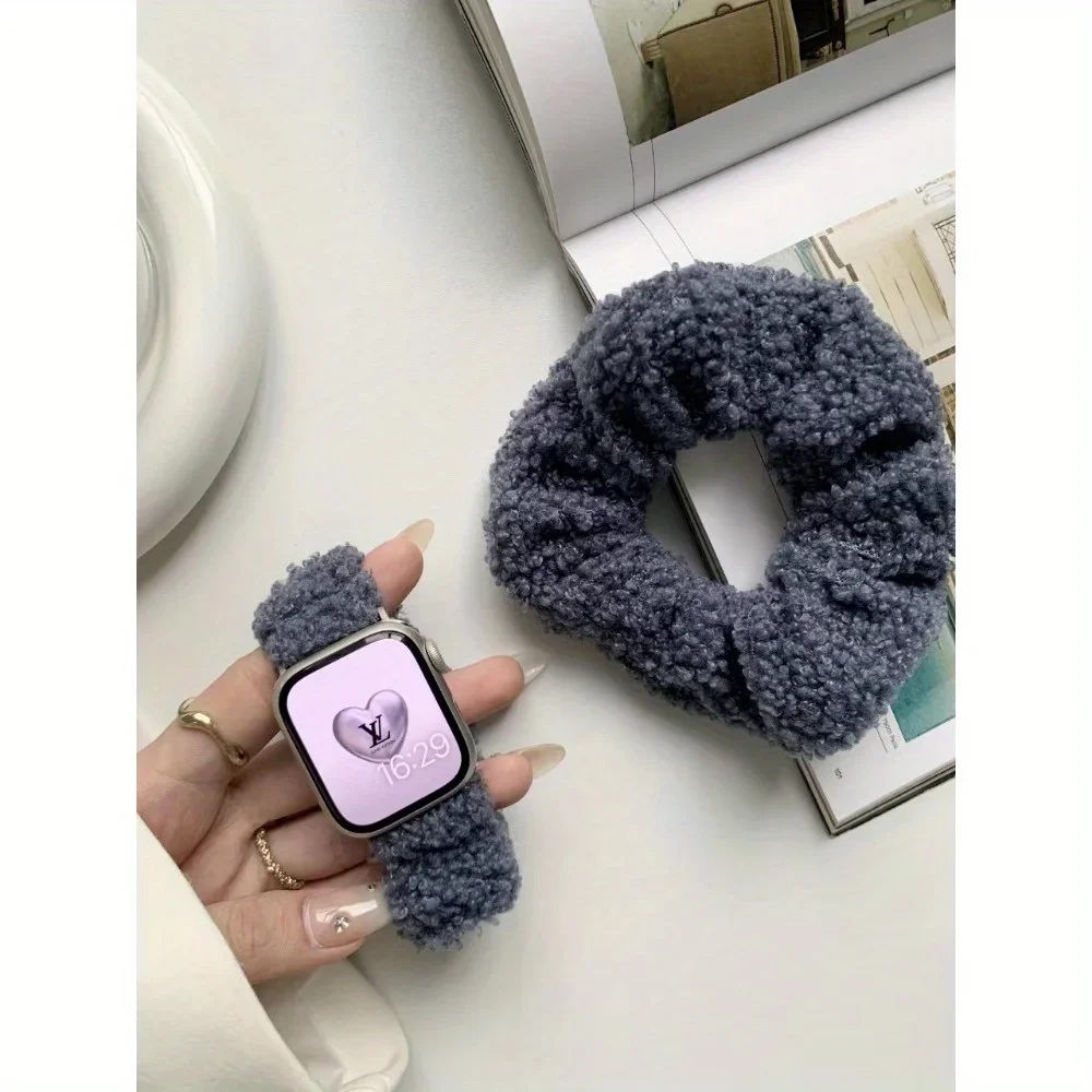 For apple Watch Band Plush scrunchie Nylon Watch band apple watch8 7 6 5 4 3 2 1 se compatible 38 41 42 44 45 49mm