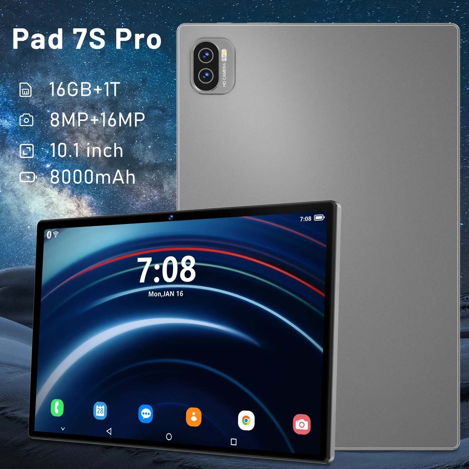 Xioami 2024 New Tablet Pad 7S Pro Global Version 5G WiFi Dual SIM Card Tablet PC 16GB+1T 8000mah 8MP+16MP z klawiaturą Tablette