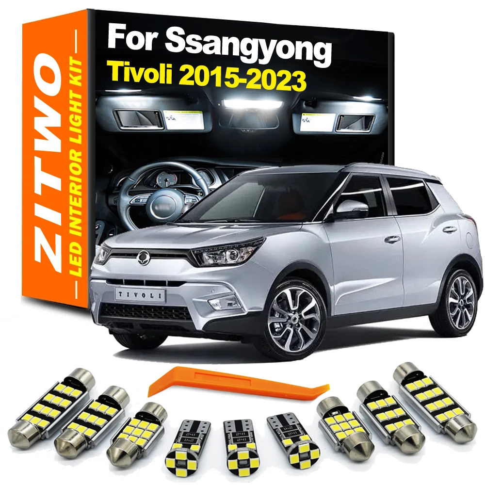 ZITWO 11Pcs LED Interior Light Kit For Ssangyong Tivoli XLV 2015 2016 2017 2018 2019 2020 2021 2022 2023 License Plate lamp