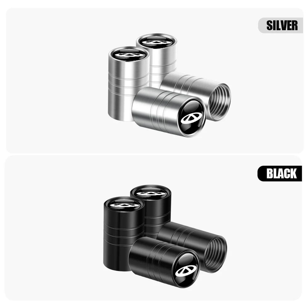 4Pcs Car Styling 3D Metal Wheel Tire Valve Stem Caps Rim Accessories For Chery Tiggo 2 3 8 Fl M11 Fora A21 A1 A3 A5 7 Pro Fulwin