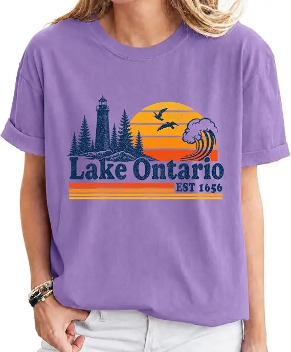 Ontariosee T-Shirt „Always Lake Ontario and The Gulf of Mexico“ Shirt Klassische 70er 80er Retro-Ästhetik Kleidung für Frauen Männer T-Shirts – Detail 19