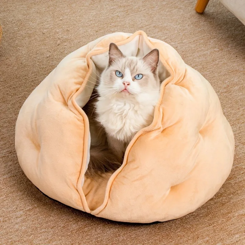 Self-Warming  Bed for Indoor , Velvet Plush Donut Cuddle Bed , Thickened Fuzzy Round Pet Nest