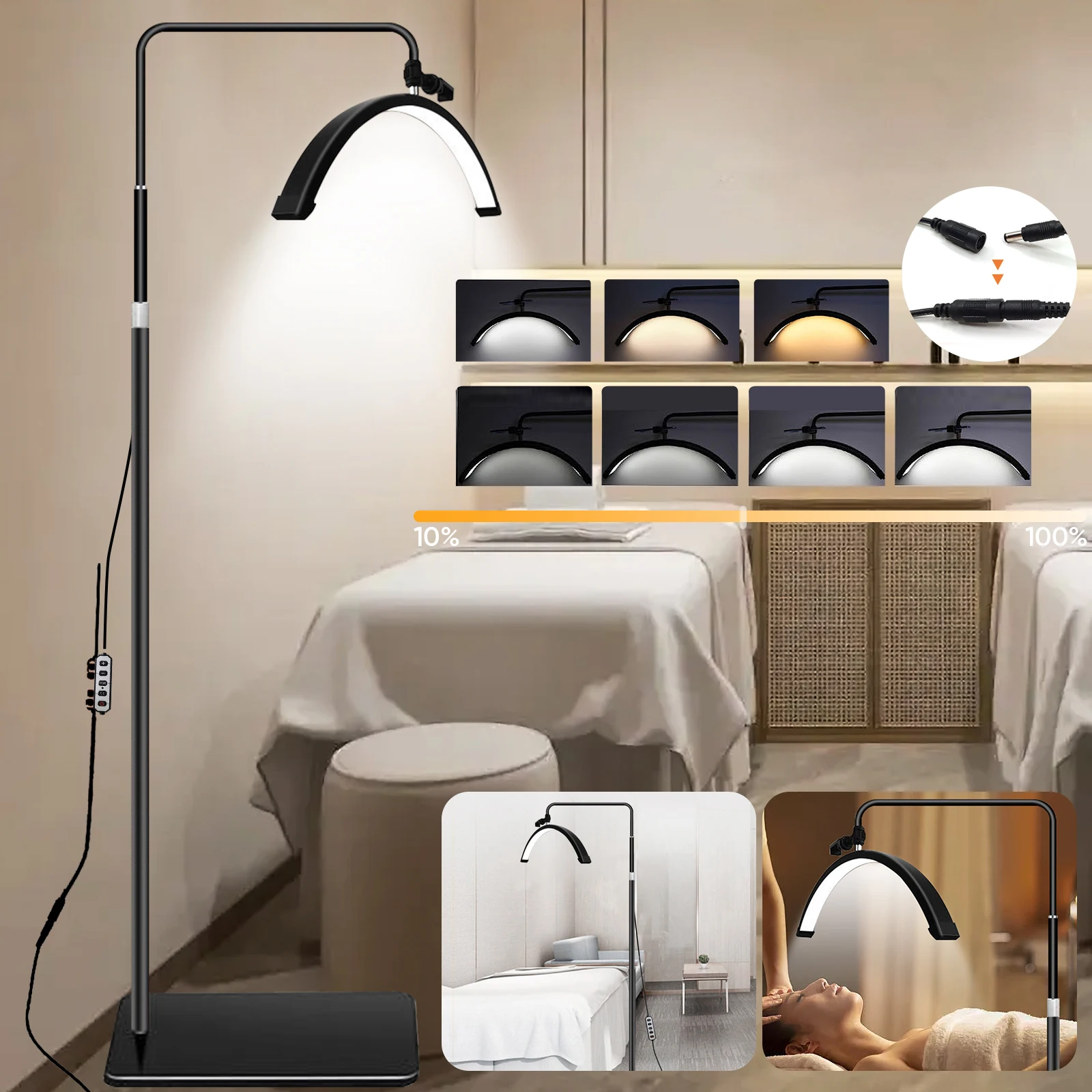 Lampe à cils, lumière demi-lune, lampe LED en forme de lune, lumière de remplissage pour la photographie, extension de cils, lampes de sol pour le maquillage, salon de beauté