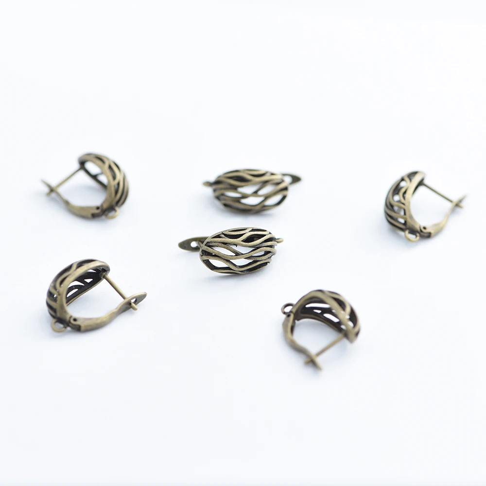 New Vintage Hollow out Antique Bronze Earrings Jewelry Accessories For Women DIY Making Clasps