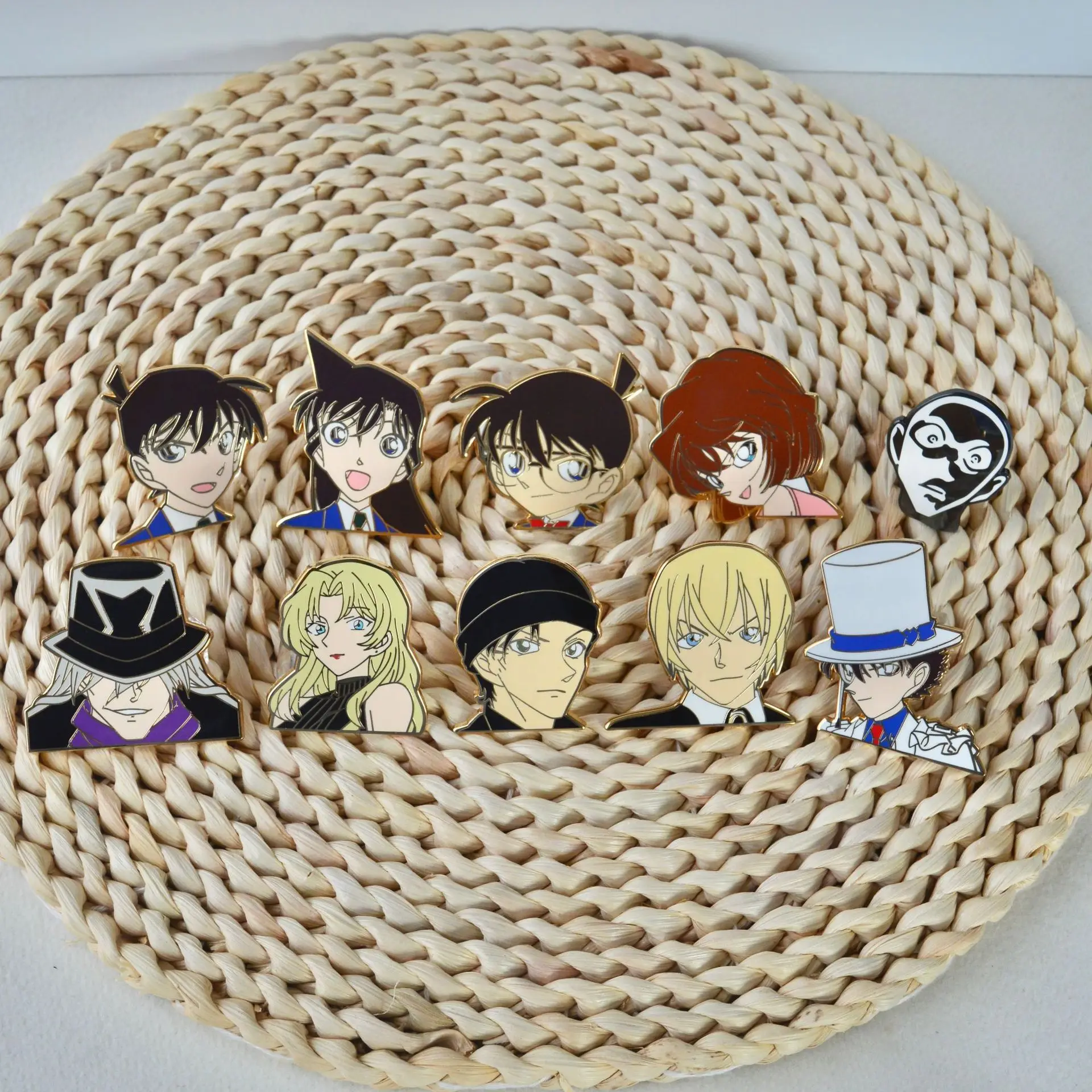 Conan Metal Badge Kidd Kuroba Kaito Haibara Ai Amuro T Ō Ru Gin Anime Backpack Accessories