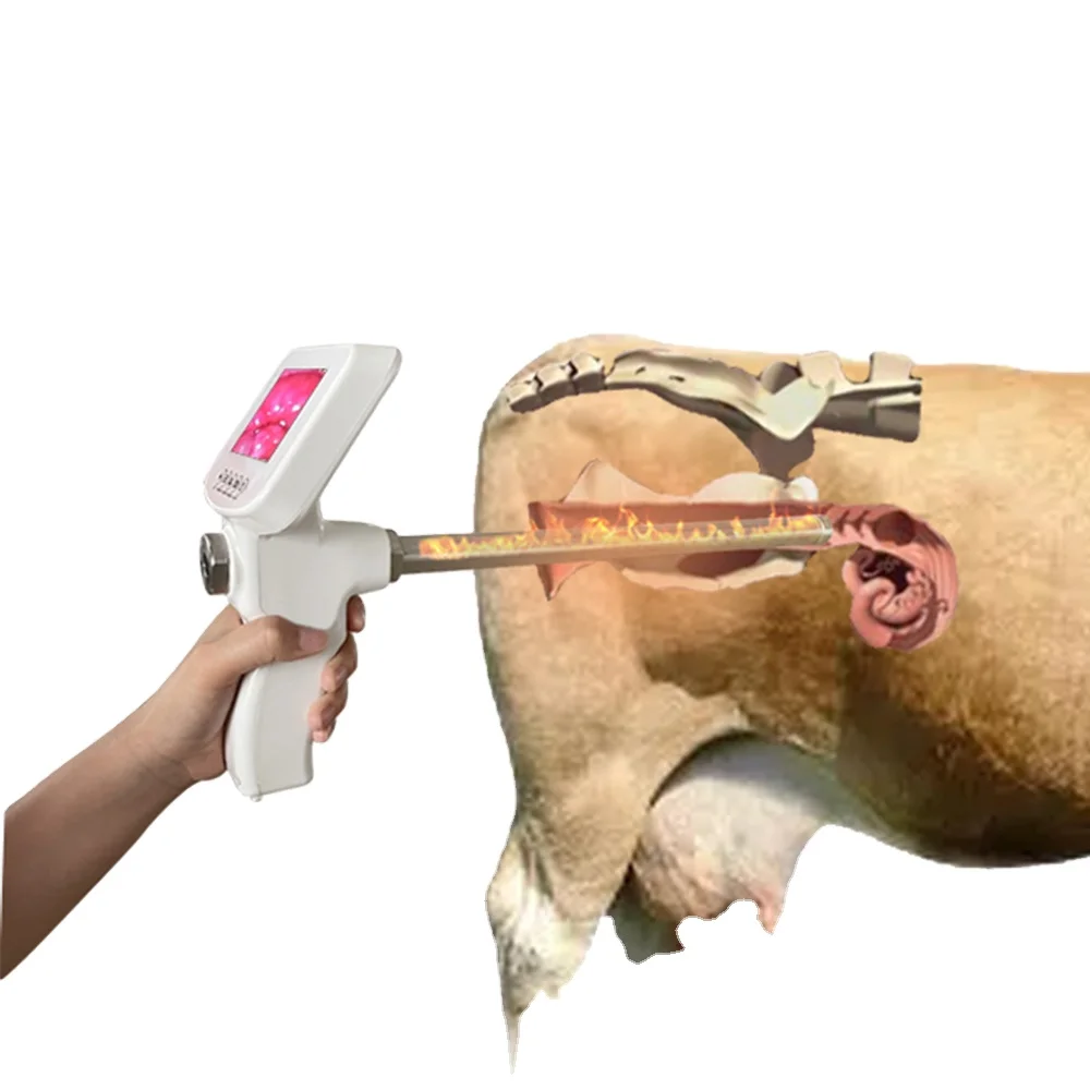 KD778B Portable Cow Visual Insemination Camera Guided Digital Vet Endoscope AI Gun for Cattle