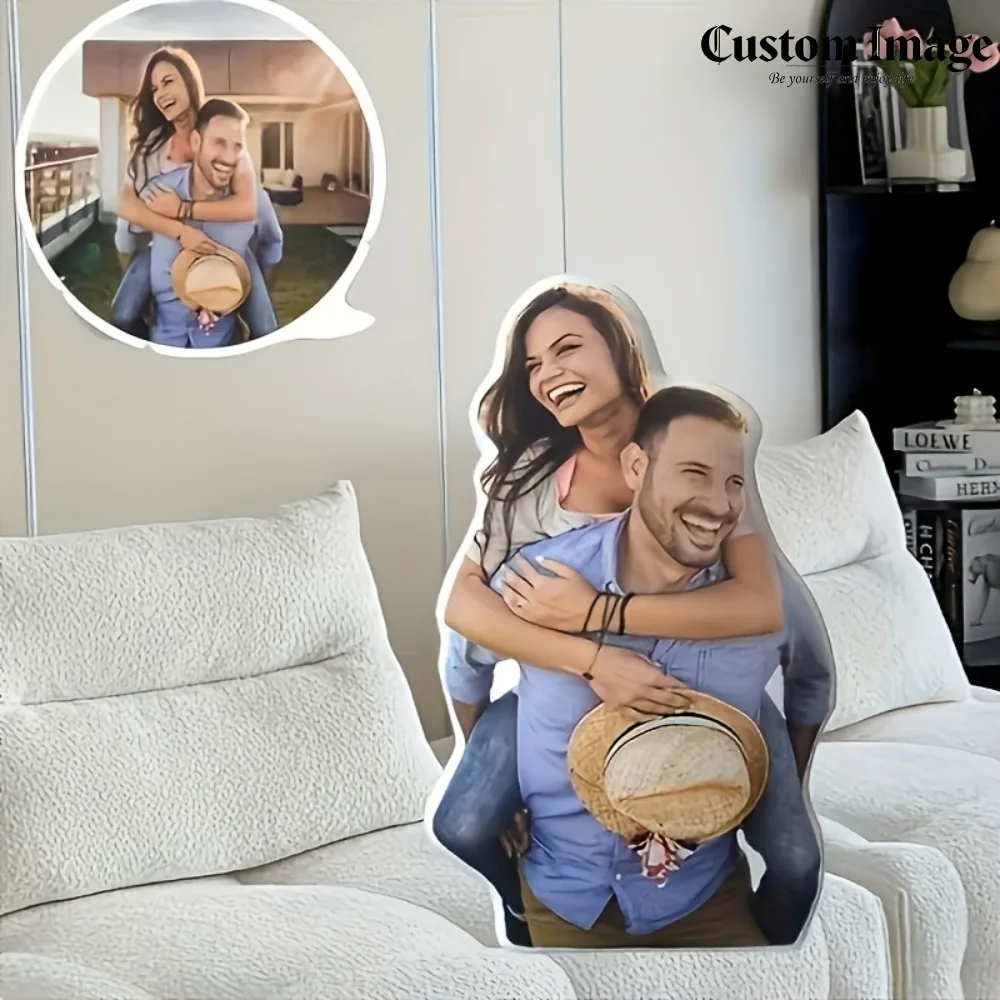 

Custom 3D Photo Human Shape Pillow Double Sided Printing Personalized Gift For Birthday Anniversary And Home Decoration