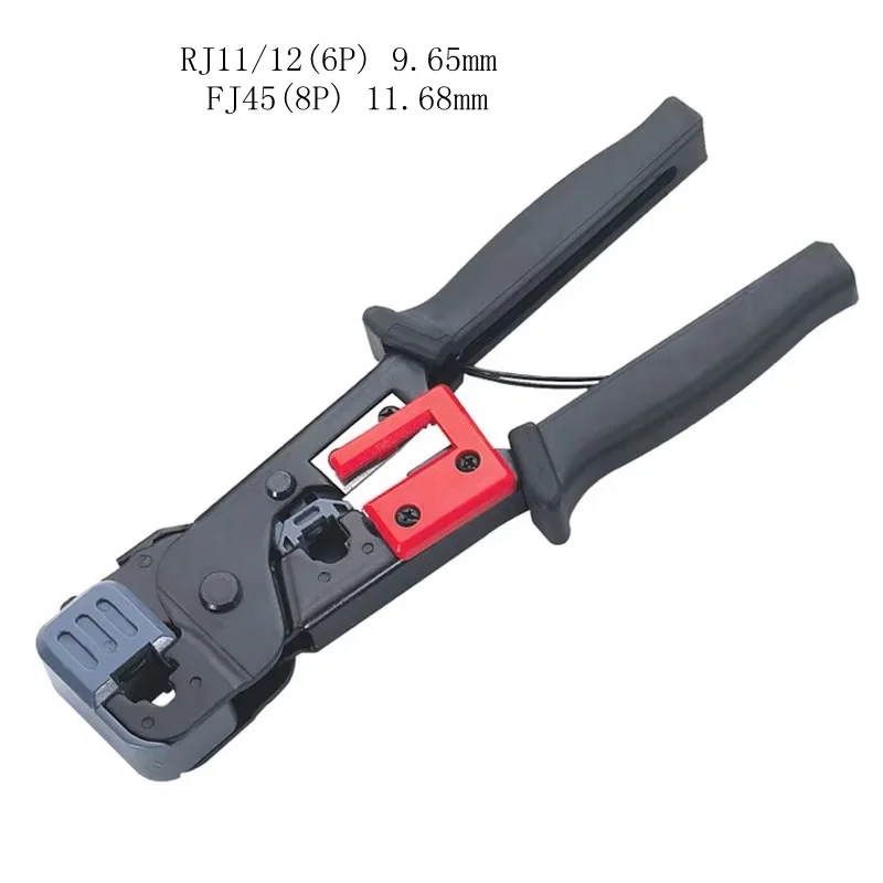 HT-86 alat Crimping Modular RJ11/12 9.65mm FJ45 11.68mm tang jaringan penjepit Terminal telepon