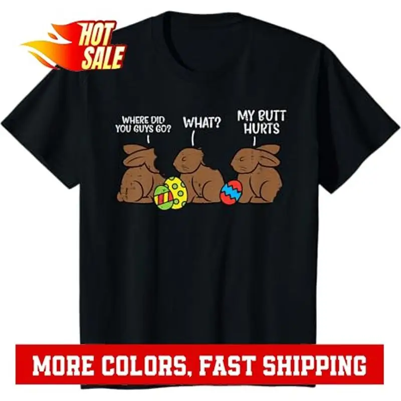 

Забавная пасхальная детская футболка с шоколадным кроликом Where Did You Guys Go